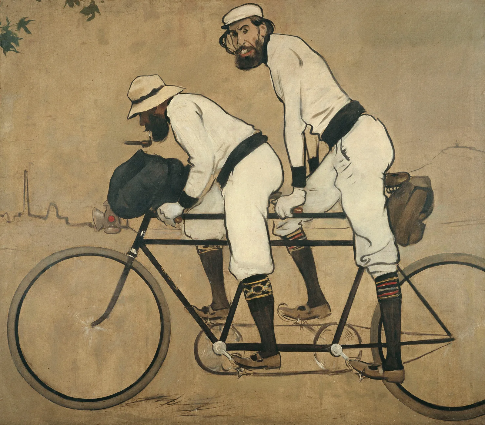 Ramón Casas, "Ramon Casas and Pere Romeu on a Tandem", 1897